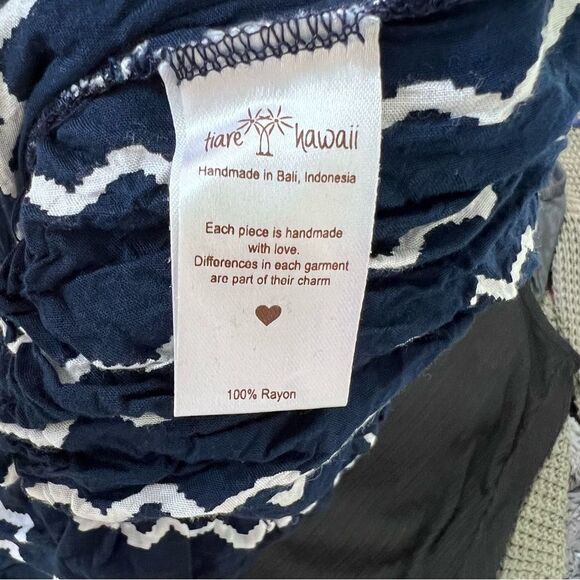 Tiare Hawaii Osaka Jumpsuit Rayon Zigzag Pattern Lightweight Summer ONE SIZE - Picture 8 of 10